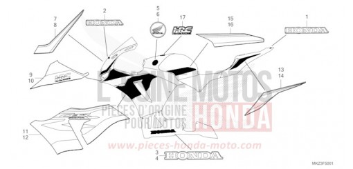 RAYURE/EMBLEME (2) CBR600R3R de 2024